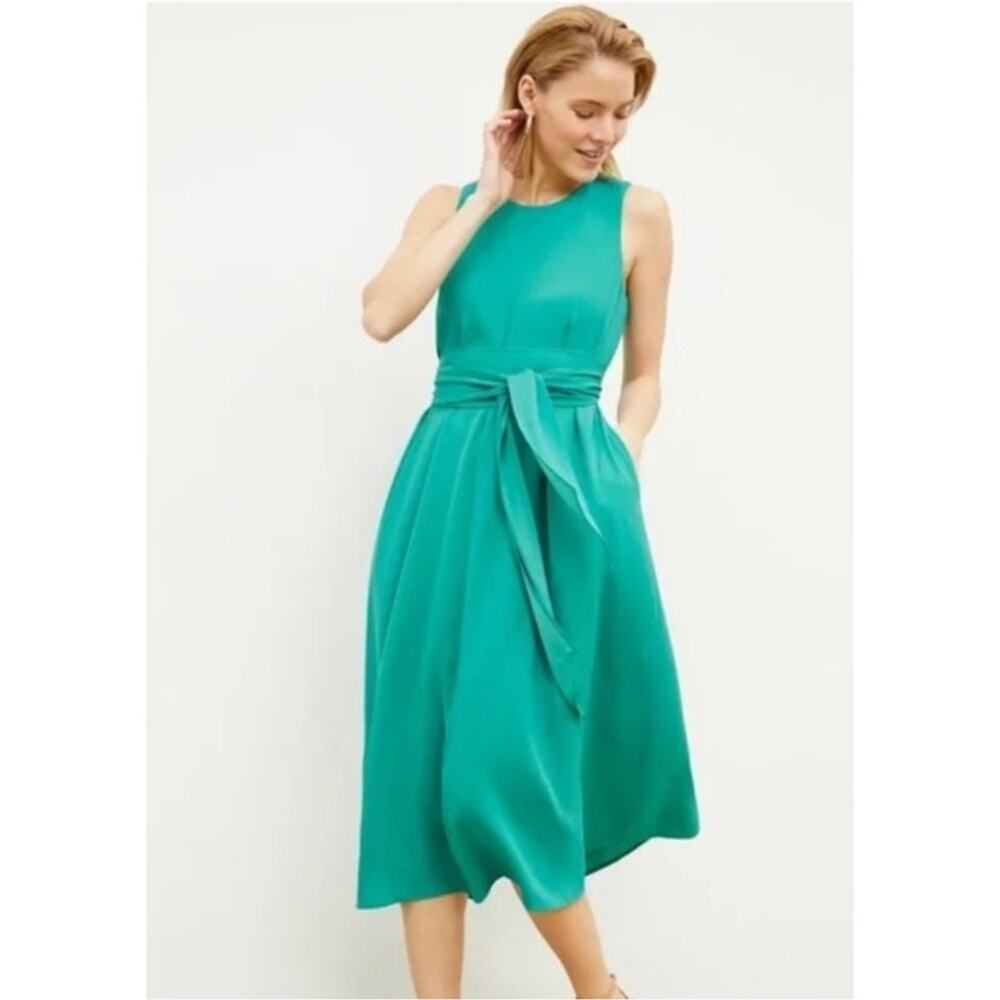 M.M.LAFLEUR Fatima Green Eco Crepe Travel Sleeveless Maxi Dress Size Large